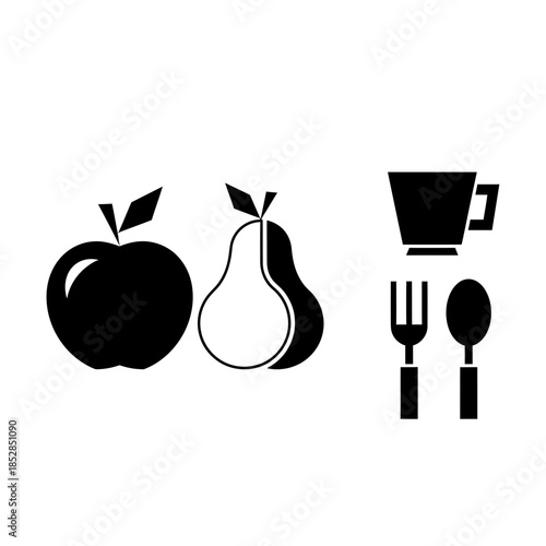 Wholesome fruit and dining set to inspire healthy eating habits and promote lifestyle change, perfect for food blogs and wellness brands