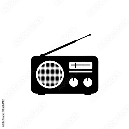 Vintage radio isolated on transparent background