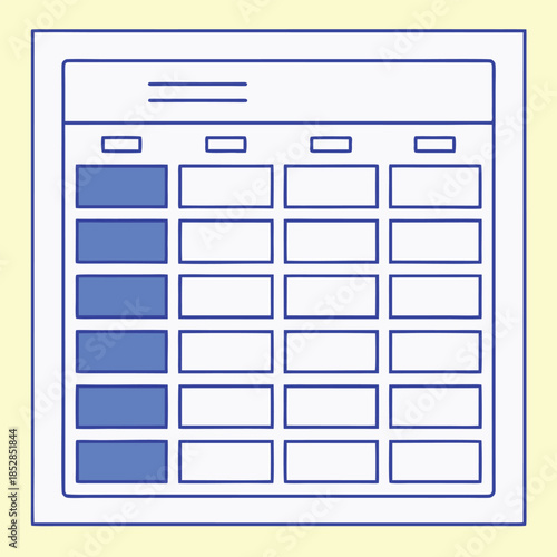 A grid task board planner schedule chart productivity minimal line art, calm efficient focus feeling