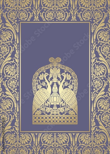 peacocks, feathers ,wedding card design, royal India	