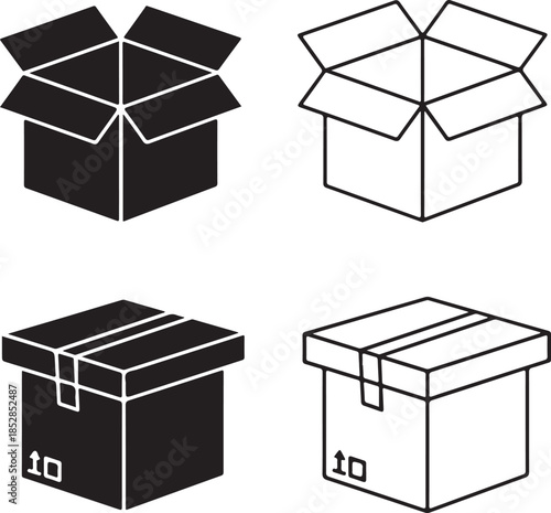 Set of four packaging boxes