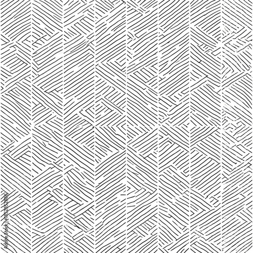 Abstract geometric herringbone line pattern with hand drawn texture, monochrome modern background for architecture, branding, editorial and surface design