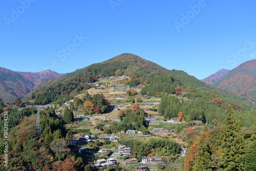 秋の山村風景　(徳島県　落合集落）