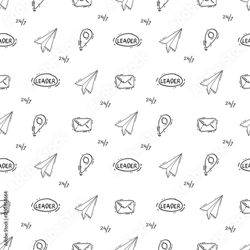 hand drawn business seamless pattern background