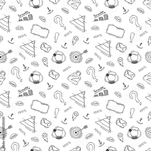 hand drawn business seamless pattern background