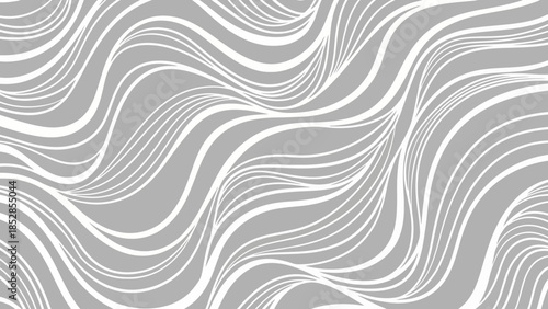 Abstract flowing white lines on a gray background creating a sense of movement and organic patterns.