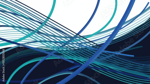 Abstract flowing lines of blue and teal create a dynamic and modern digital art background.