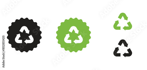 Recycle badge, Recycle symbols, Recycling arrow icons, Recycling icons, Recycle, reuse, Reduce icons, Reusing symbols, Recycling label
