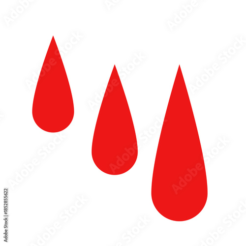 Blood drop icon, Three red blood drops, vector illustration