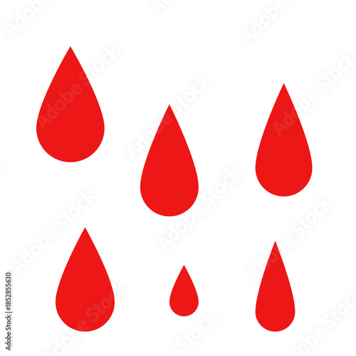 Blood drop icon, Three red blood drops, vector illustration