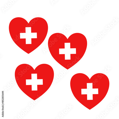 Blood drop icon, Three red blood drops, vector illustration