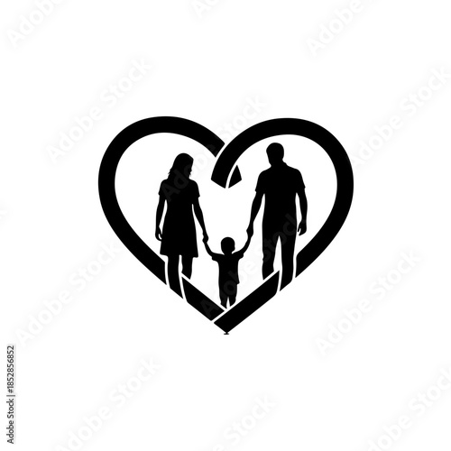 Family united in love isolated on transparent background