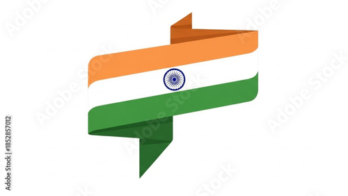 Indian flag colors in creative abstract design with blue chakra symbol on white background for india national pride and cultural