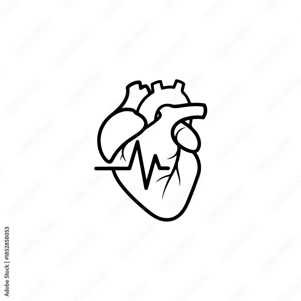 Fototapeta premium Heart health monitor isolated on transparent background