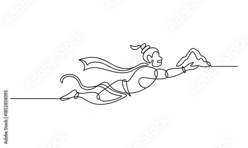 Hindu God Bajrangbali Lord Hanuman Powerful Divine line art  Illustration