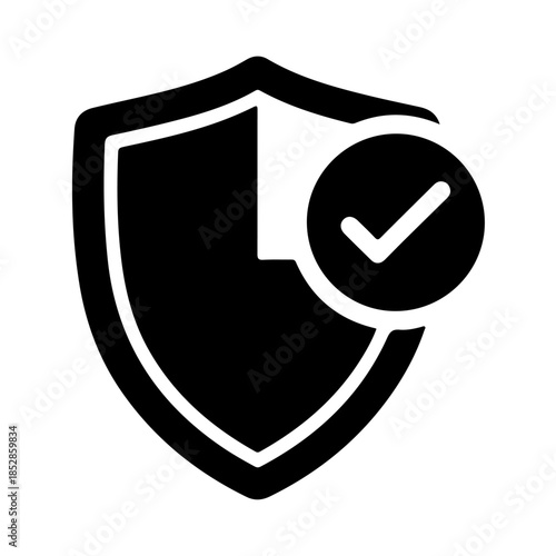 Secure verification shield isolated on transparent background