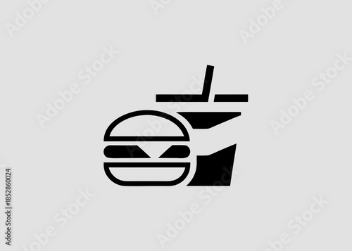vector illustration of a flat fast food icon with shadow