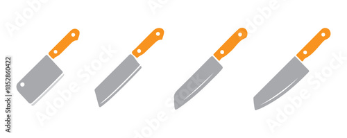 Santoku Vegetable Knife Icon Vector Flat Illustration