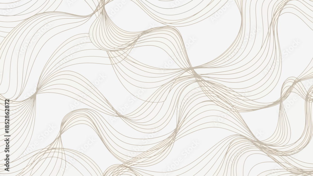 Fototapeta premium Abstract artwork featuring flowing, elegant lines in a light, neutral color palette, creating a sense of movement.