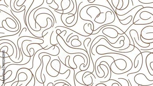 Abstract pattern of brown swirling lines on a white background.