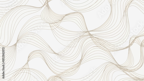 Abstract artwork featuring flowing, elegant lines in a light, neutral color palette, creating a sense of movement.