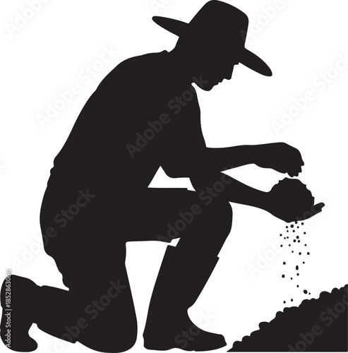 Dedicated Farmer Sowing Seeds for Future Harvest