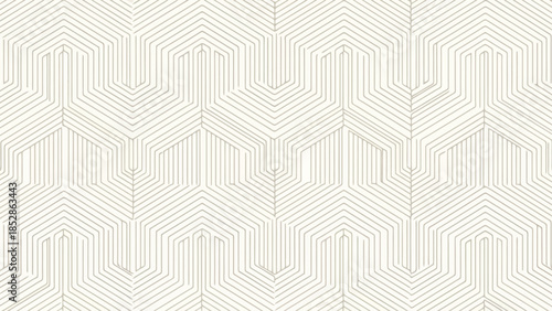 A seamless geometric pattern of interlocking hexagonal shapes in a light cream color.
