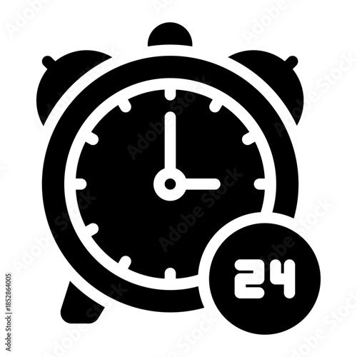 24 hours glyph icon