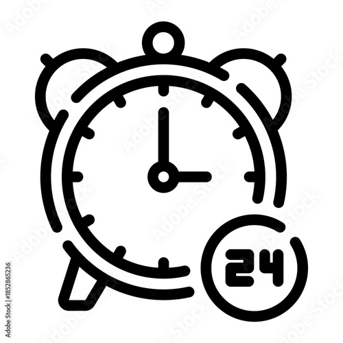 24 hours line icon