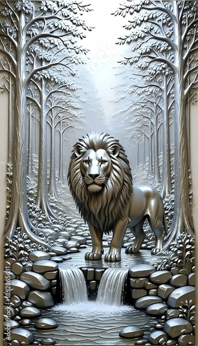 Lion in the forest I Wall Decor 
