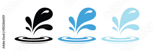 Water splash icon set. liquid droplet symbol. 