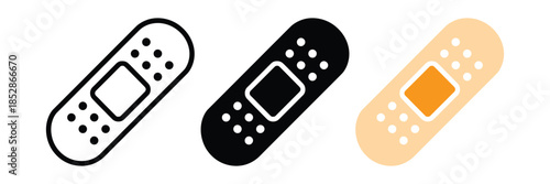 Band aid icon. Adhesive badge symbol. plaster, first aid icon. vector illustration 