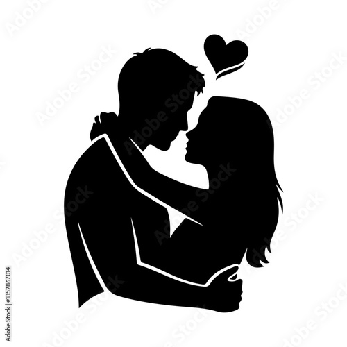 Couple sharing a tender kiss isolated on transparent background