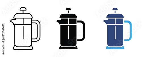 Coffee maker icon set. vector illustration 