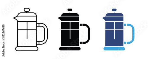 Coffee maker icon set. vector illustration 