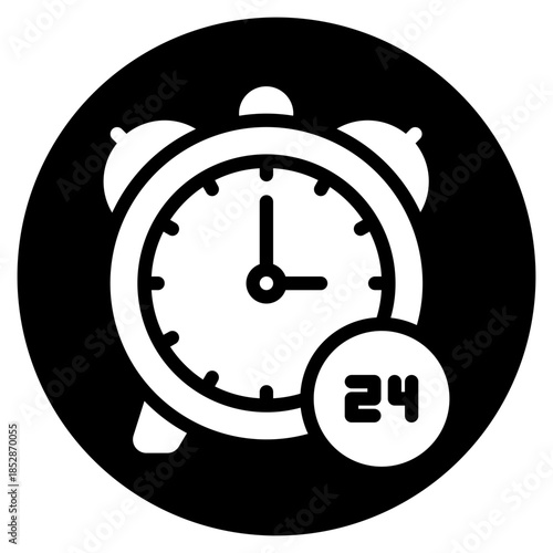 24 hours glyph icon