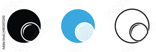 Water Bubbles icon.  Oxygen sphere pictogram. Clean wash suds concept. Blue and black blowing bubbles icon set.