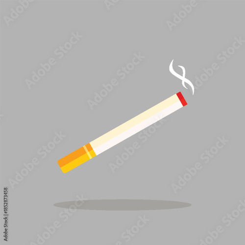 cigarette icon vector illustration. Flat design style. Cigarette simple silhouette. Modern, minimalist icon in stylish colors. Web site page and mobile app design vector element.