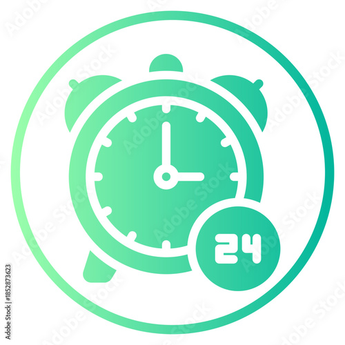 24 hours gradient icon
