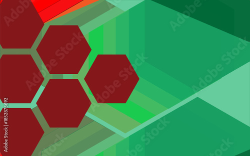 red octagon monochrome color vector illustration, isolated on white background.