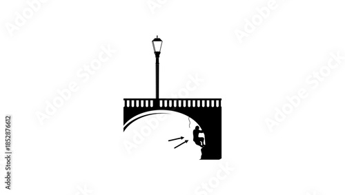 saboteur symbol, black isolated silhouette