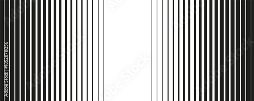 Half tone line pattern. Faded halftone black lines. Fading gradient background. Horizontal abstract geometric texture with parallel stripes.