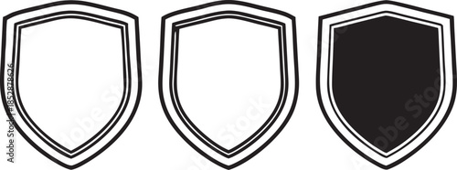 Shield graphics with different line weights and fills