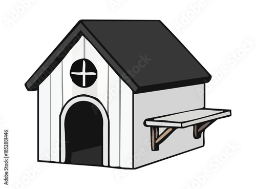 Illustration of a Wood Dog House