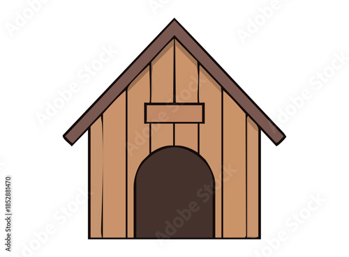 Illustration of a Wood Dog House