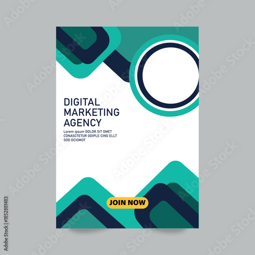 Digital Marketing Agency Flyer with Modern Abstract Style