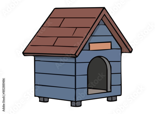 Illustration of a Wood Dog House