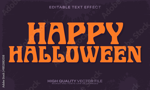 Halloween horror text effect, editable text effect and retro 3d font style bold shadow spooky poster design