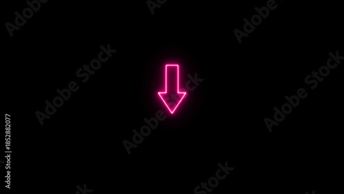 Pink neon arrow pointing down