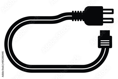 lan cable vector icon silhouette
